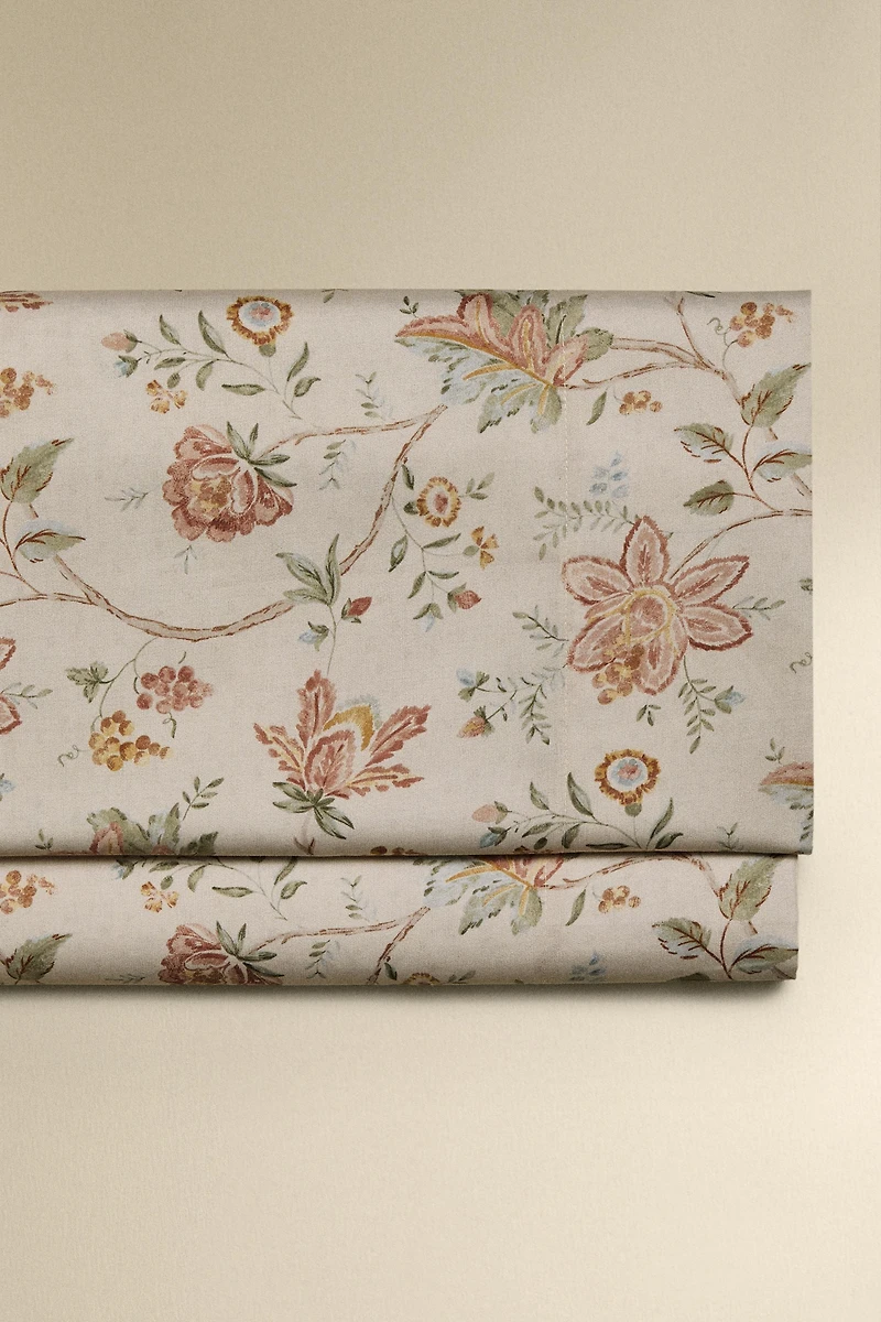 (300 FILS) DRAP DE DESSUS SATIN FLORAL