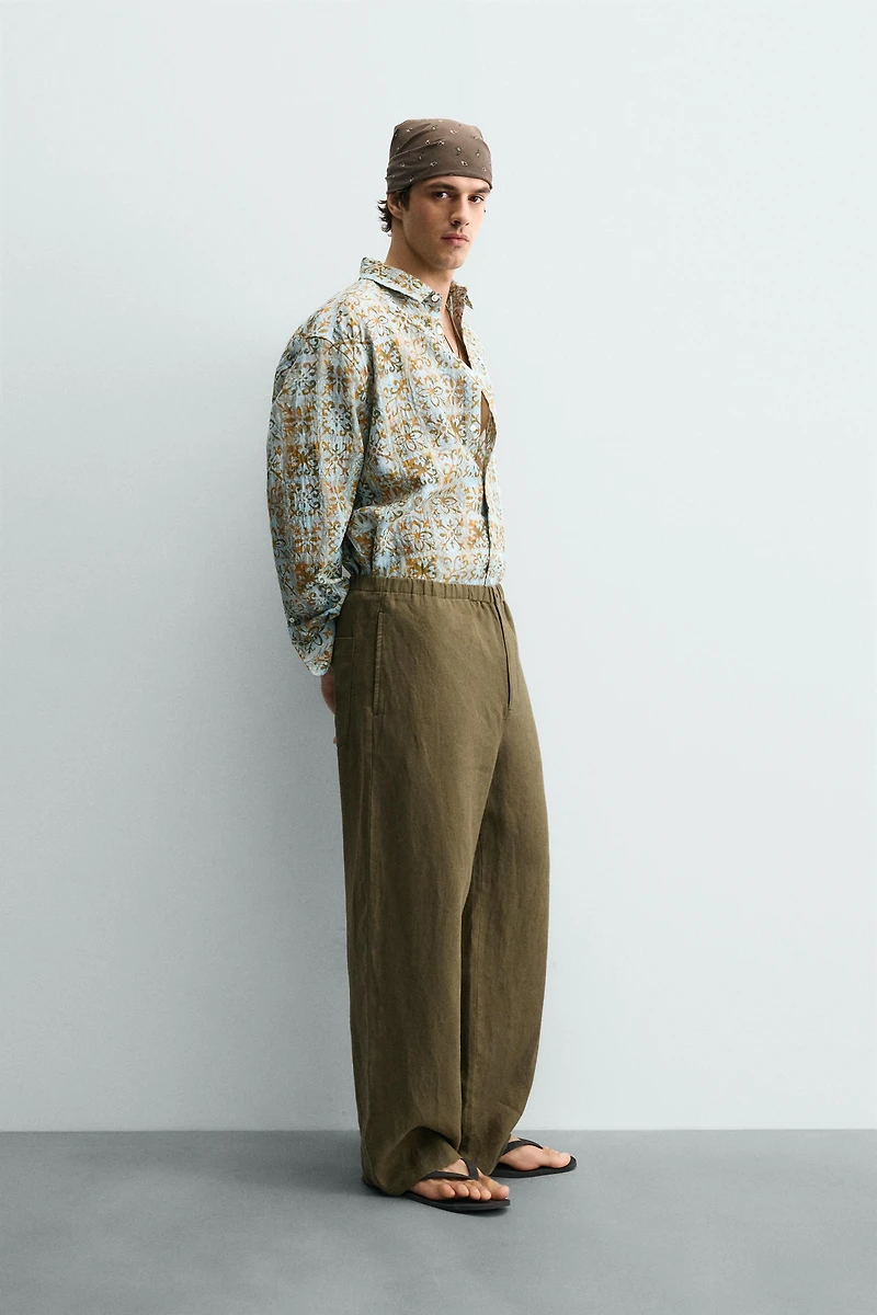 100% LINEN RELAXED FIT PANTS