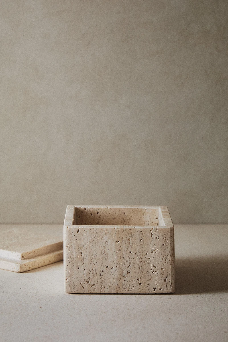 BOÎTE DE RANGEMENT MARBRE BEIGE