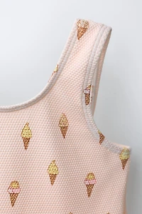 1-6 ANS/ MAILLOT DE BAIN IMPRIMÉ GLACES