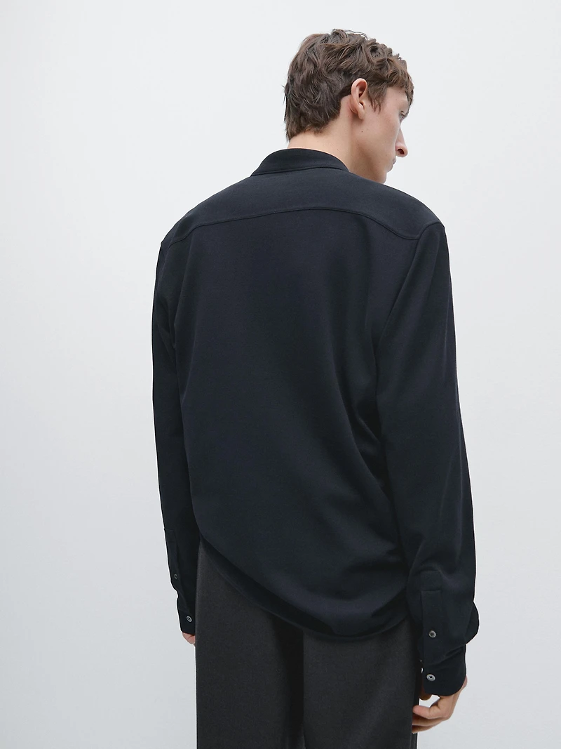 Regular fit melange shirt