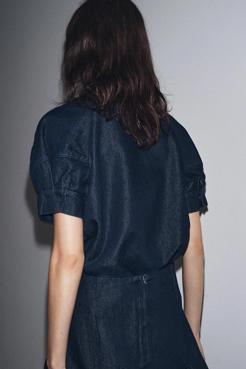 ZW COLLECTION DENIM TIE SHIRT