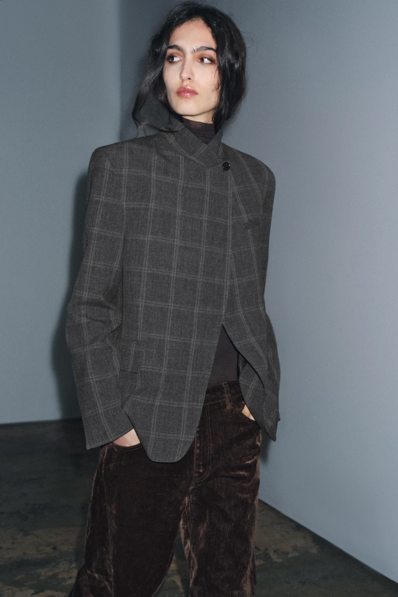 PLAID BLAZER ZW COLLECTION LIMITED EDITION