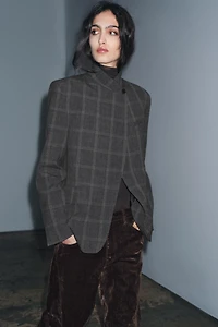 PLAID BLAZER ZW COLLECTION LIMITED EDITION