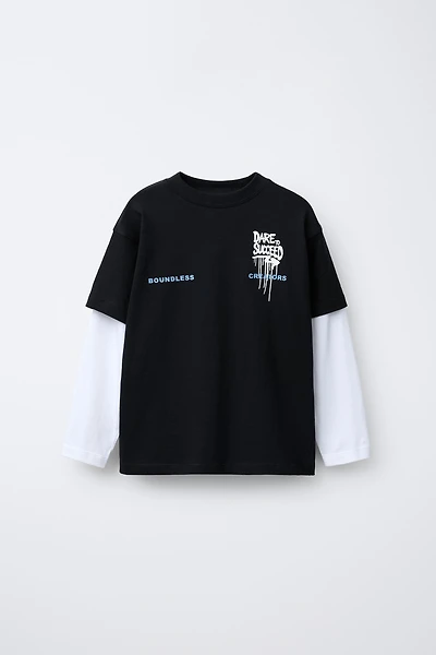DOUBLE SLEEVE GRAFFITI T-SHIRT