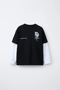 DOUBLE SLEEVE GRAFFITI T-SHIRT