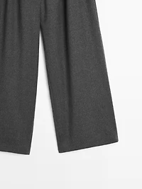 Wool blend trousers with elasticated waistband