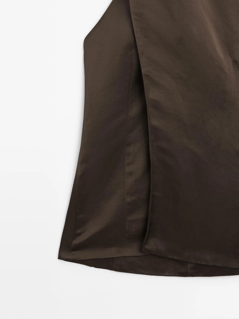 Linen blend halter neck waistcoat - STUDIO