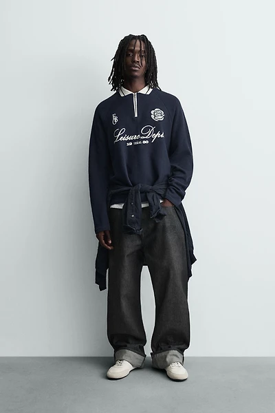 PRINTED POLO SHIRT. CONTRAST