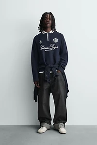 PRINTED POLO SHIRT. CONTRAST