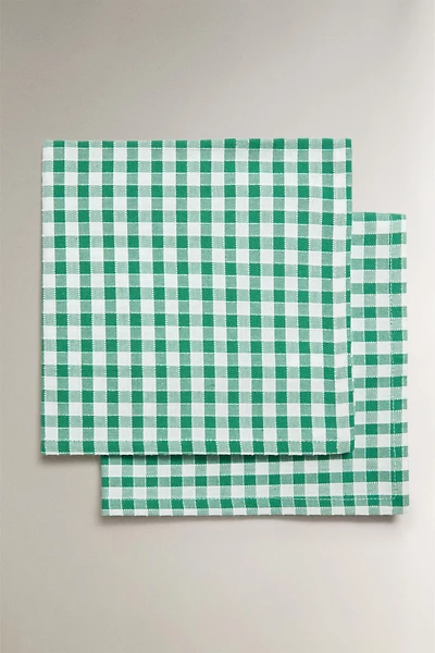 GINGHAM CHECK NAPKINS (PACK OF 2)