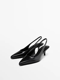 Leather high-heel mules