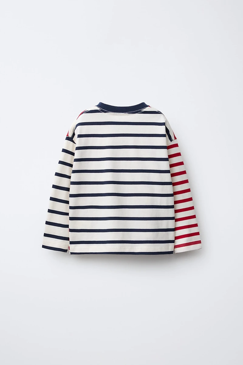 COMBINATION STRIPED T-SHIRT