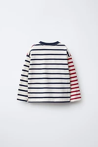 COMBINATION STRIPED T-SHIRT