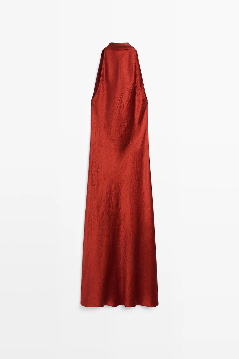 Draped neckline maxi dress