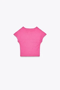 COTTON MODAL CROP T-SHIRT