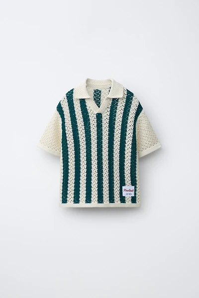 POLO EN MAILLE À RAYURES FOOTBALL