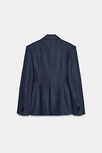 VESTE AJUSTÉE CHEVRON 100% LIN