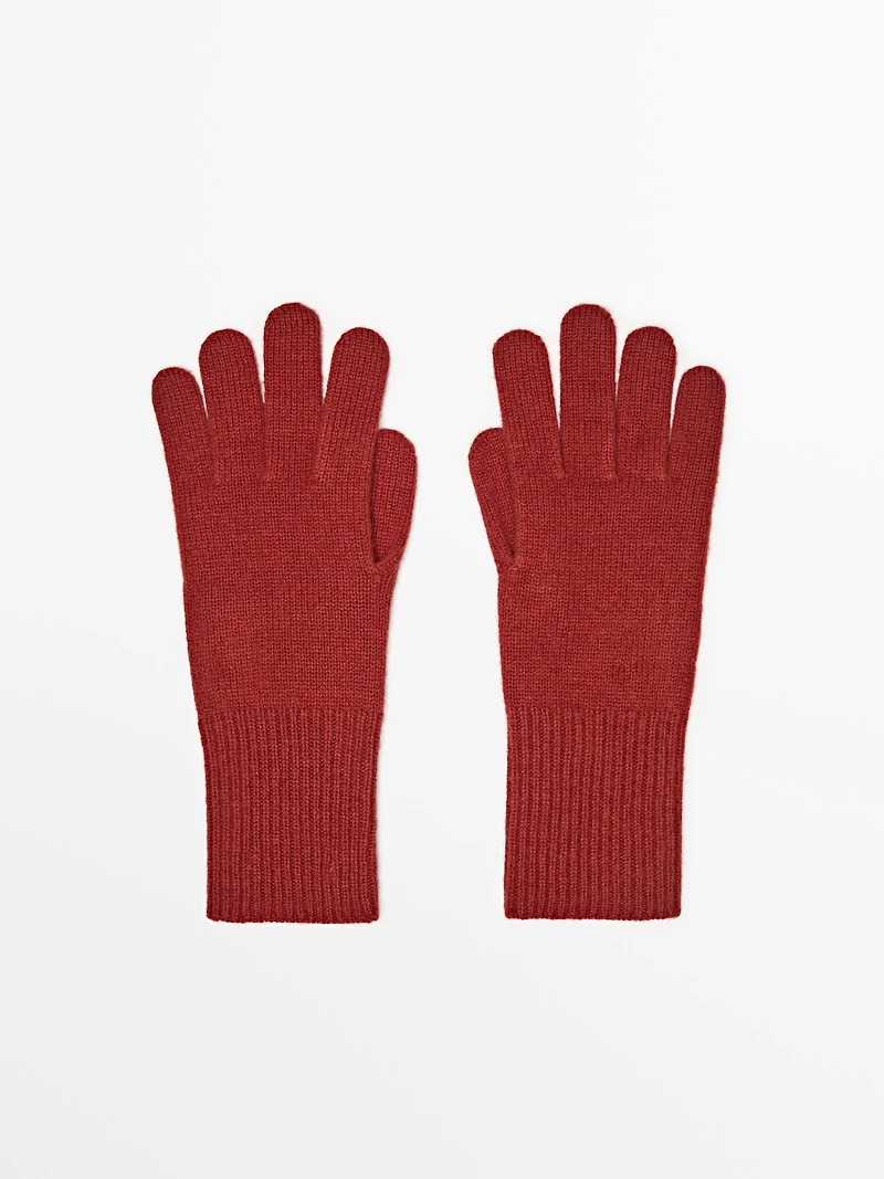 Gants en maille de laine mélangée