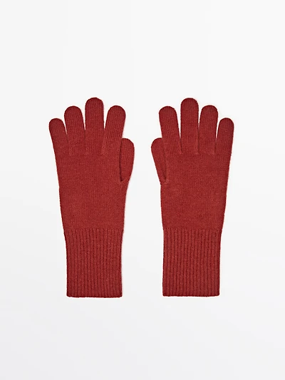 Gants en maille de laine mélangée