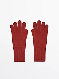 Gants en maille de laine mélangée