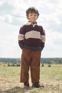 LIMITED EDITION 100% WOOL STRIPED KNIT POLO SHIRT