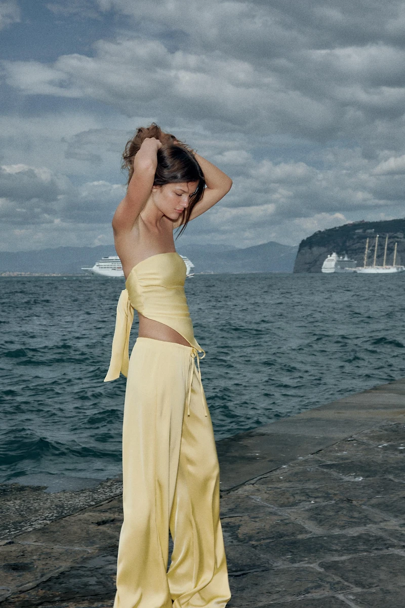DRAWSTRING SATIN PANTS