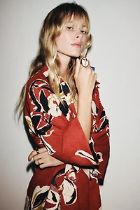 FLORAL PRINT LINEN SHIRT