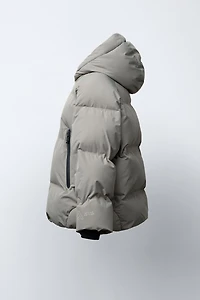 WATER REPELLENT PUFFER COAT WITH ZIPPERS
