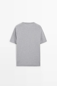 Short sleeve melange cotton T-shirt