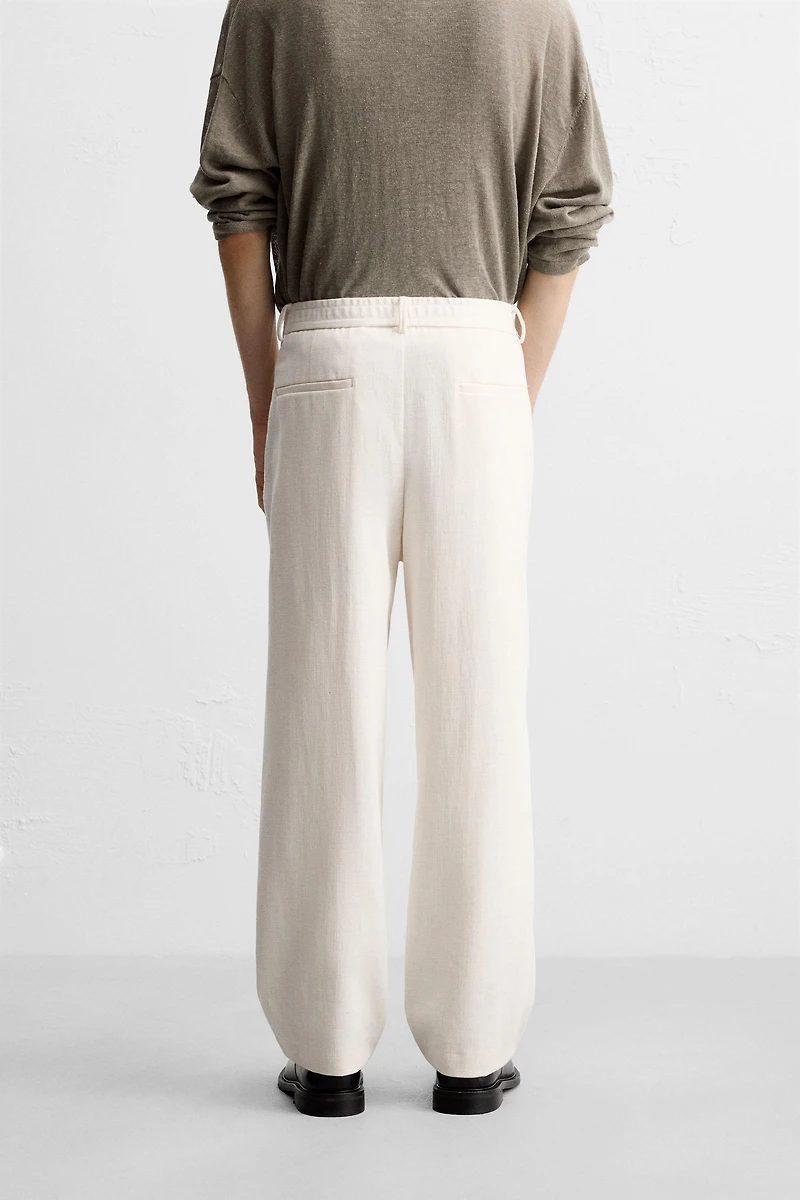 TEXTURED REGULAR FIT PANTS