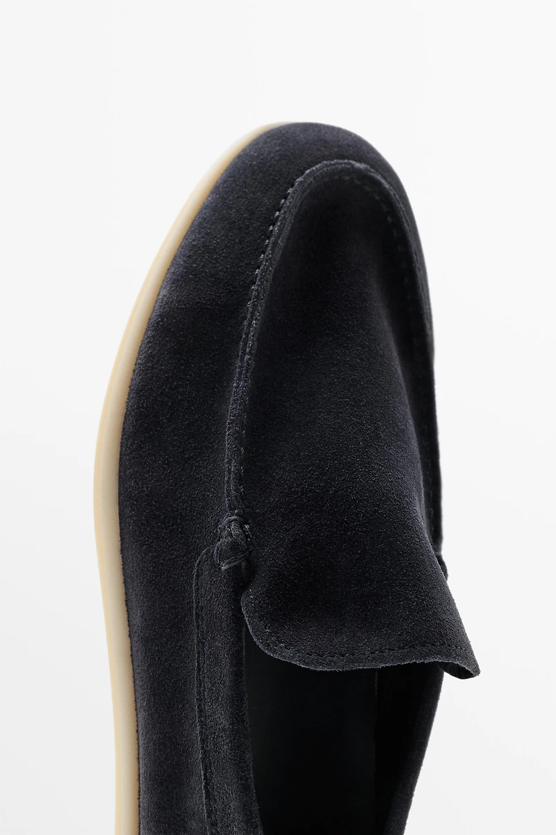 Soft split leather loafers