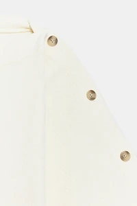 BUTTONED CAPE SLEEVE KNIT JUMPER