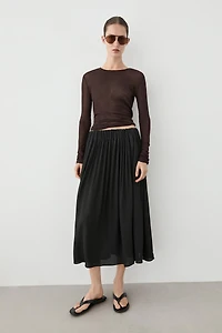 Pleated midi skirt