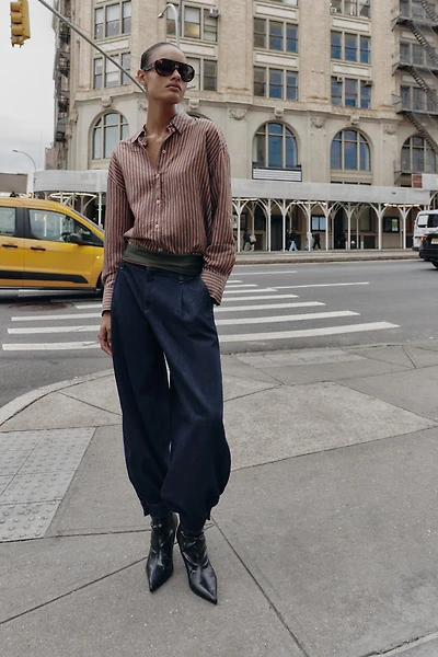 OVERSIZED STRIPED POPLIN SHIRT