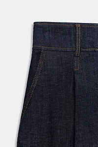 Z1975 LONG PLEATED DENIM SHORTS