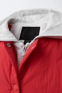 BLOUSON REMBOURRÉ À CAPUCHE EN MOLLETON