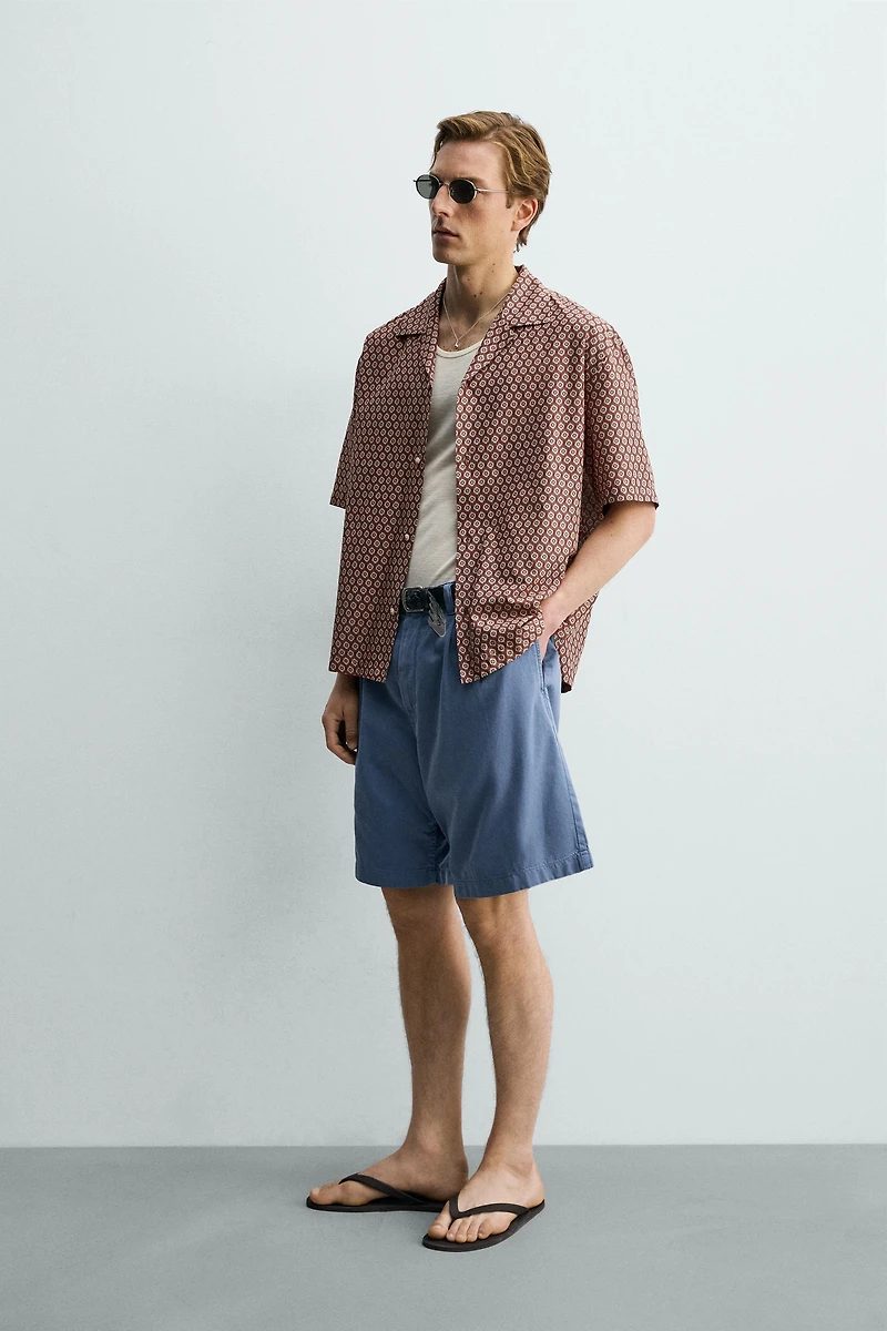 GEOMETRIC PRINT RELAXED FIT SHIRT