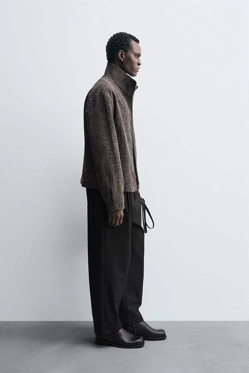 RELAXED FIT TEXTURED OVERSHIRT