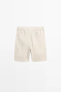 Bermuda en lin à taille élastique