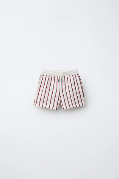 2-6 YEARS / TEXTURED STRIPED SWIM SHORTS