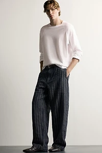 STRIPED RELAXED-FIT CHINOS