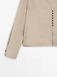 Cropped 100% linen jacket