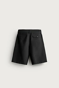 RELAXED FIT BELTED PLEATED SHORTS