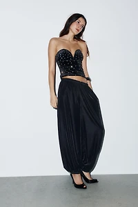 TOP EN VELOURS À BRILLANTS