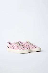 EMBROIDERED COTTON SNEAKERS