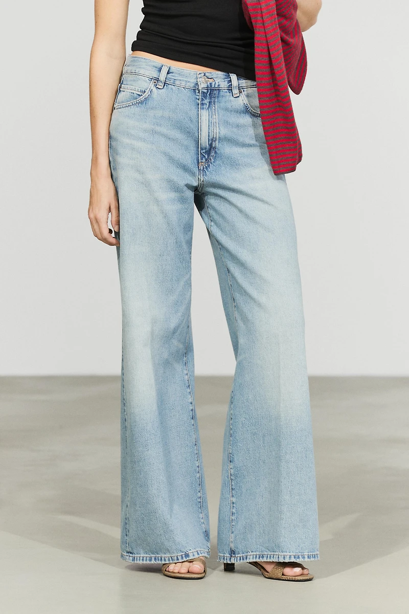 High-waist palazzo jeans