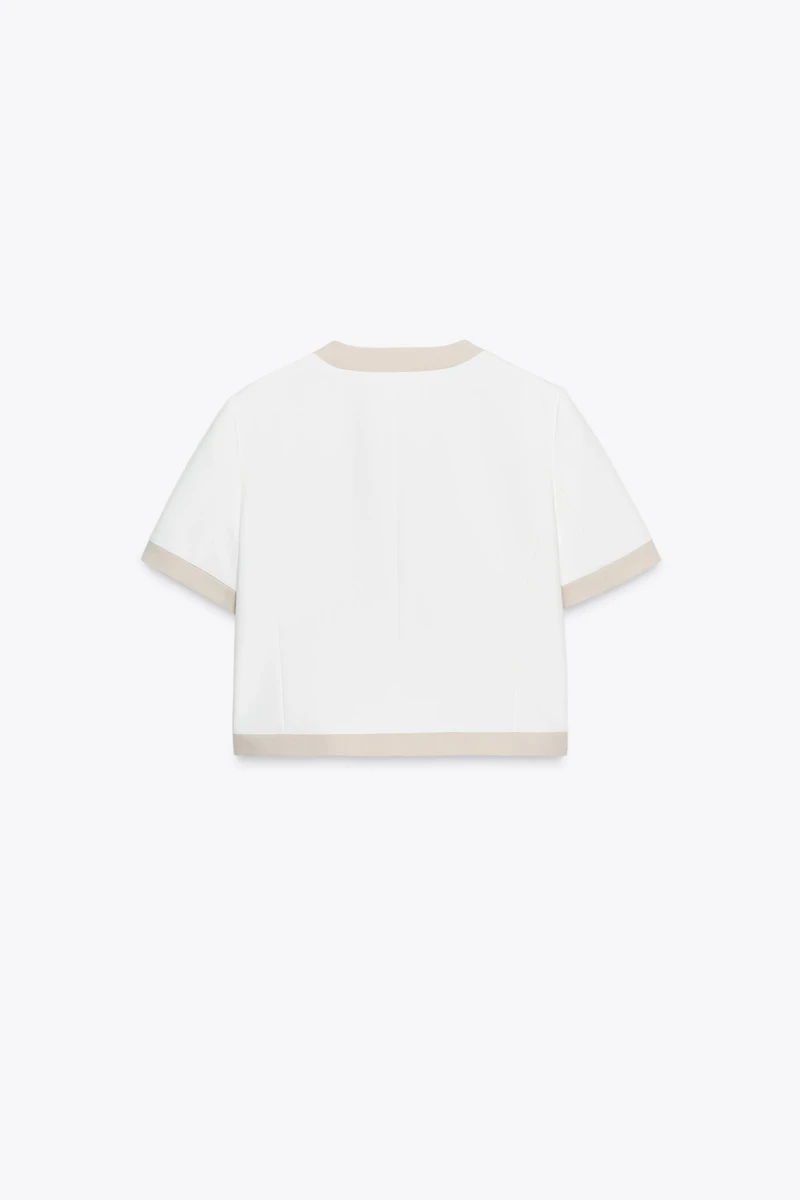 CONTRAST SHORT SLEEVE BLAZER