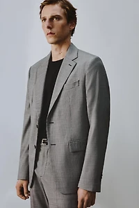 VESTE DE COSTUME À CARREAUX EN MÉLANGE LAINE
