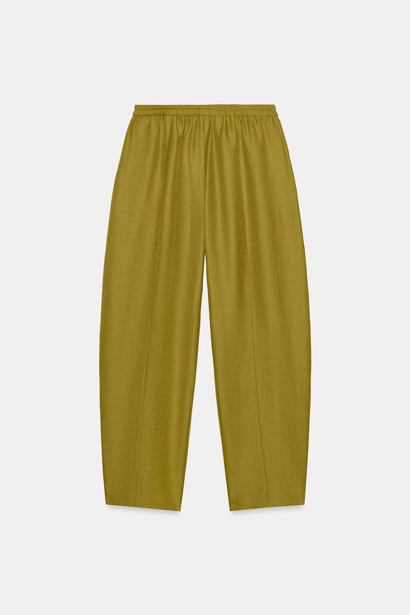 LINEN BARREL PANTS